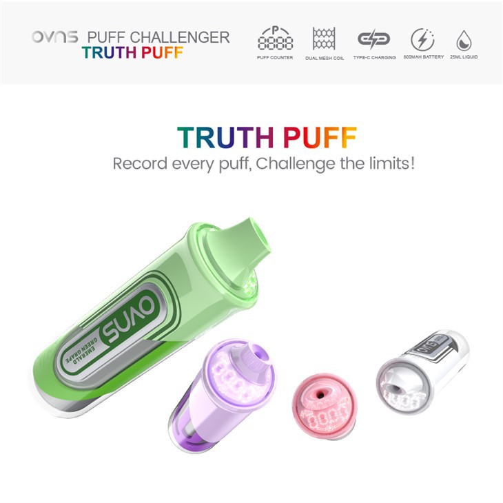 Ovns Truth Puff Series Puff Challenger màn hình 3D màn hình Vape
